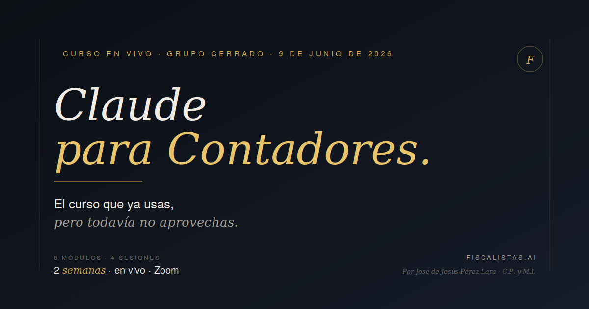 Claude para Contadores · Curso en vivo · 9 de junio de 2026